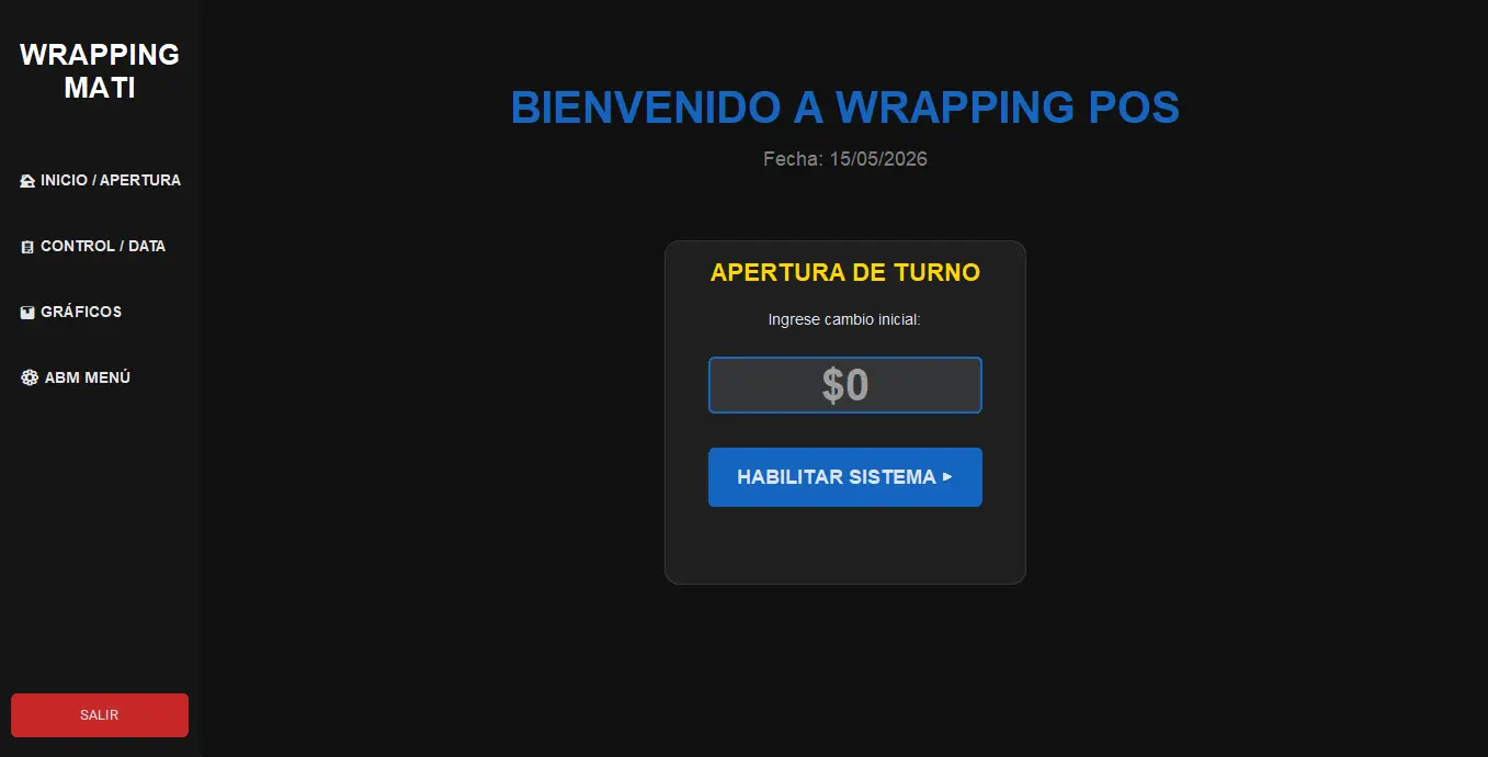 Apertura de caja y control de turnos — Wrapping POS Paraná