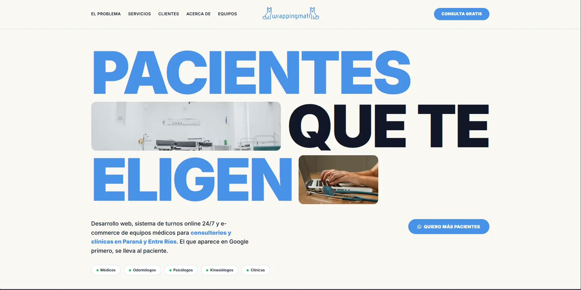 Página web y sistema de turnos para clínicas médicas en Paraná