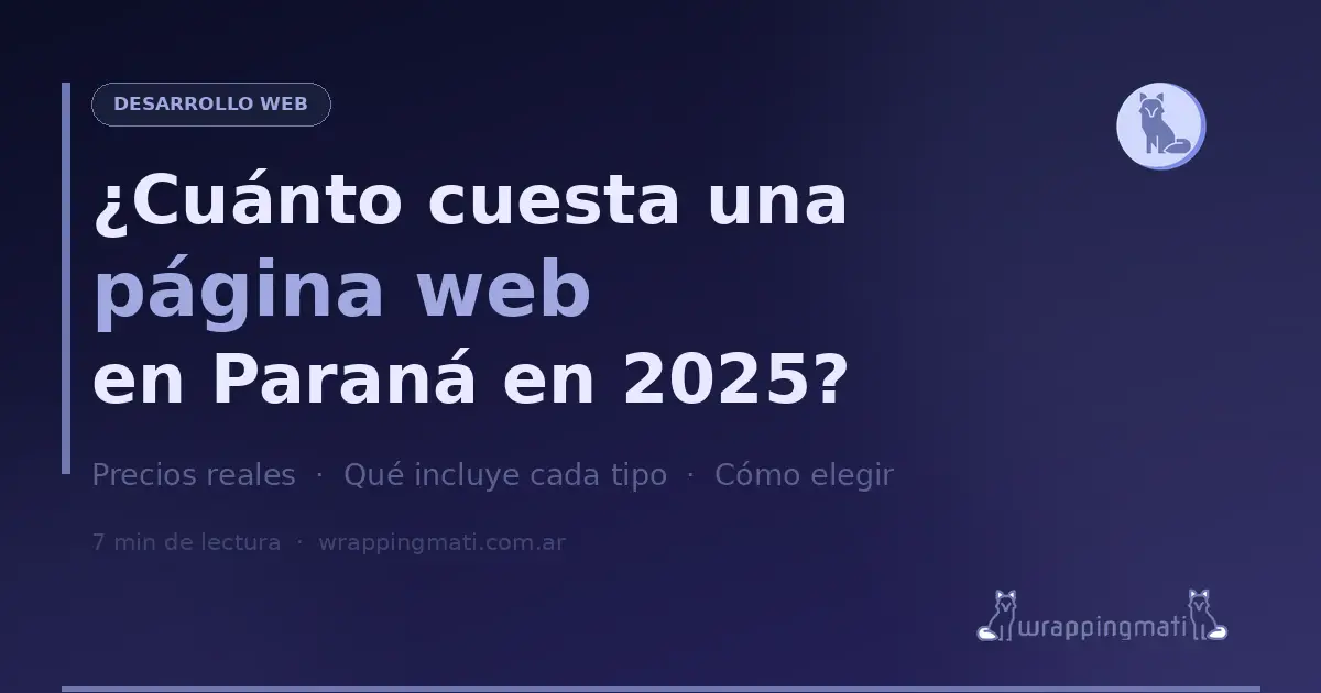 ¿Cuánto cuesta una página web en Paraná en 2026?